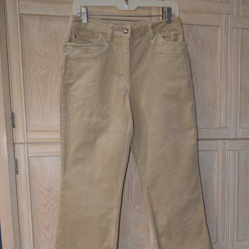 Denim & Co. Corduroy 5 Pocket Flare Cut Jeans, Wheat - NWOT